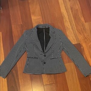 Express Checkered Blazer in Black and White